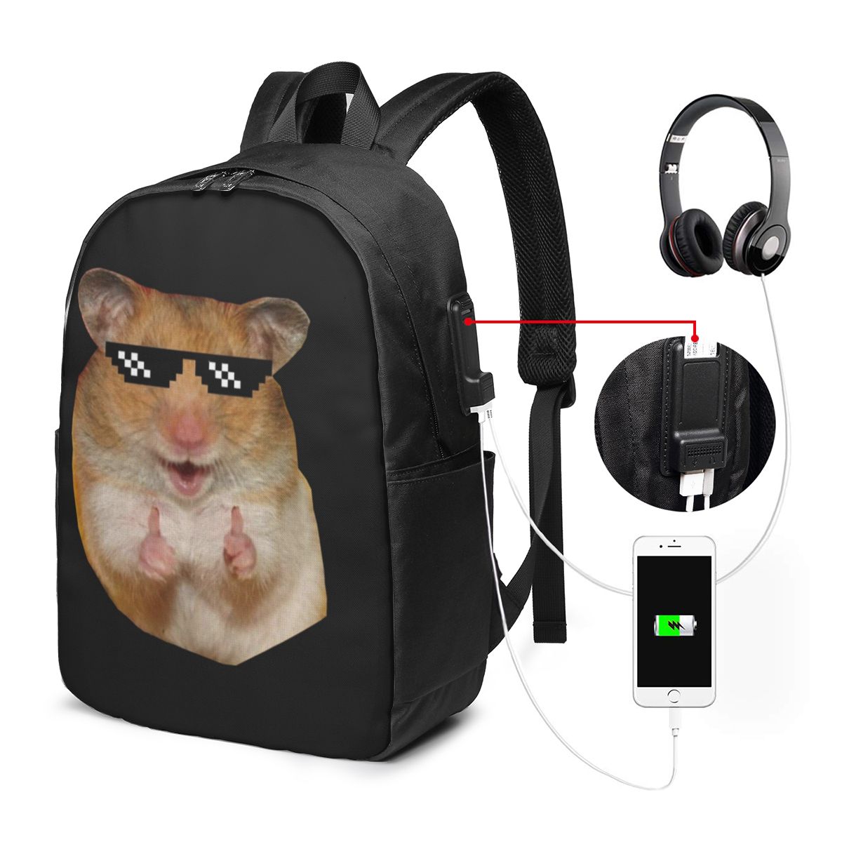Funny Hamster Backpack Travel  - Travel Bags review and price