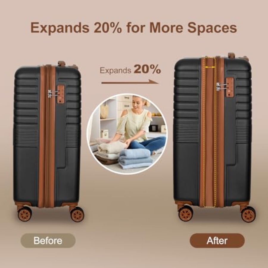 3-Piece Expandable Luggage Set - Expandable Hard Shell Luggage Set review and price
