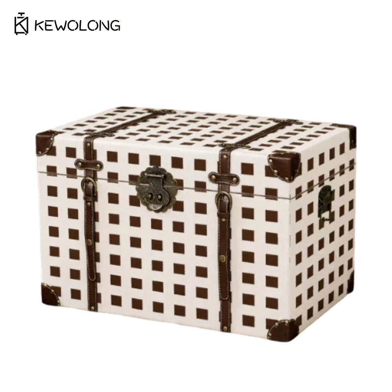 Vintage Plaid Print Wooden Sto - Retro Vintage Trunk Suitcase review and price