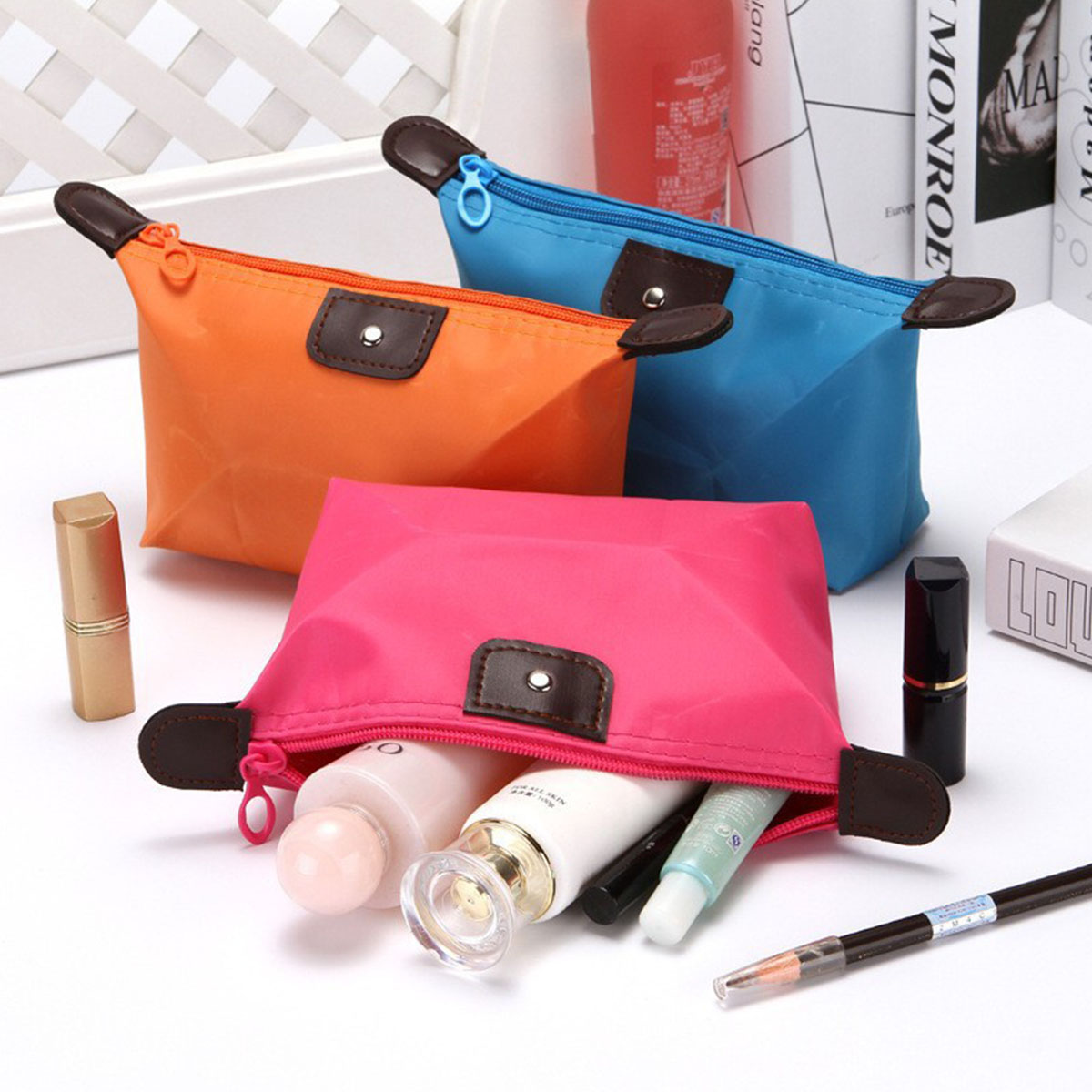 Women Foldable Candy Color Dum - Cosmetic Bags review and price