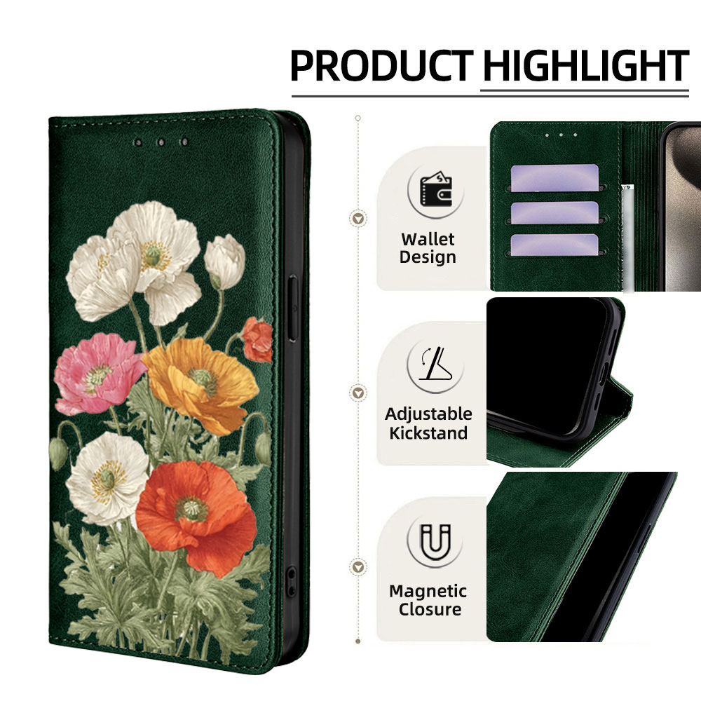 Magnetic Leather Floral patter - Wallets review and price