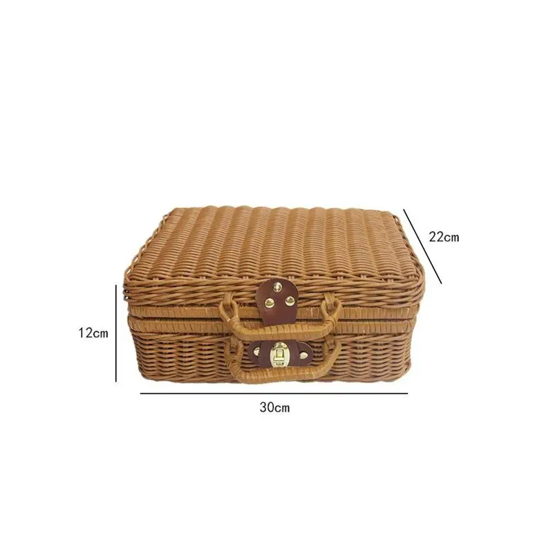 Basket Rattan Wicker Suitcase  - Retro Vintage Trunk Suitcase review and price