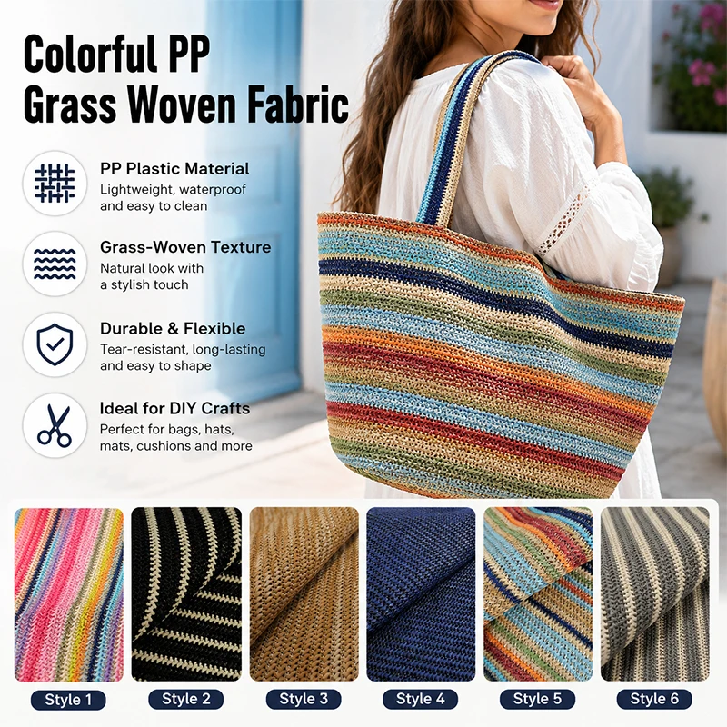 1yard Colorful Strip Pp Straw  - Handbags review and price