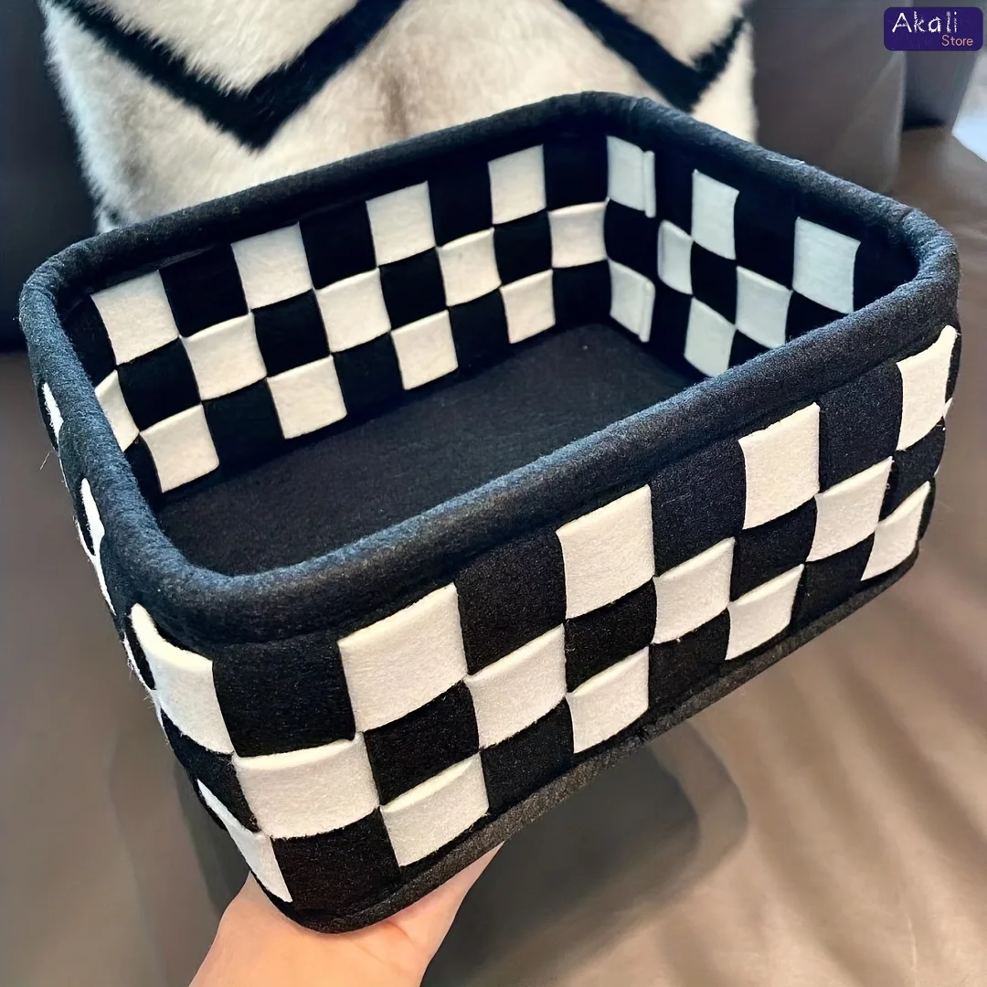 2026Black and White Checkered  - Cosmetic Bags review and price